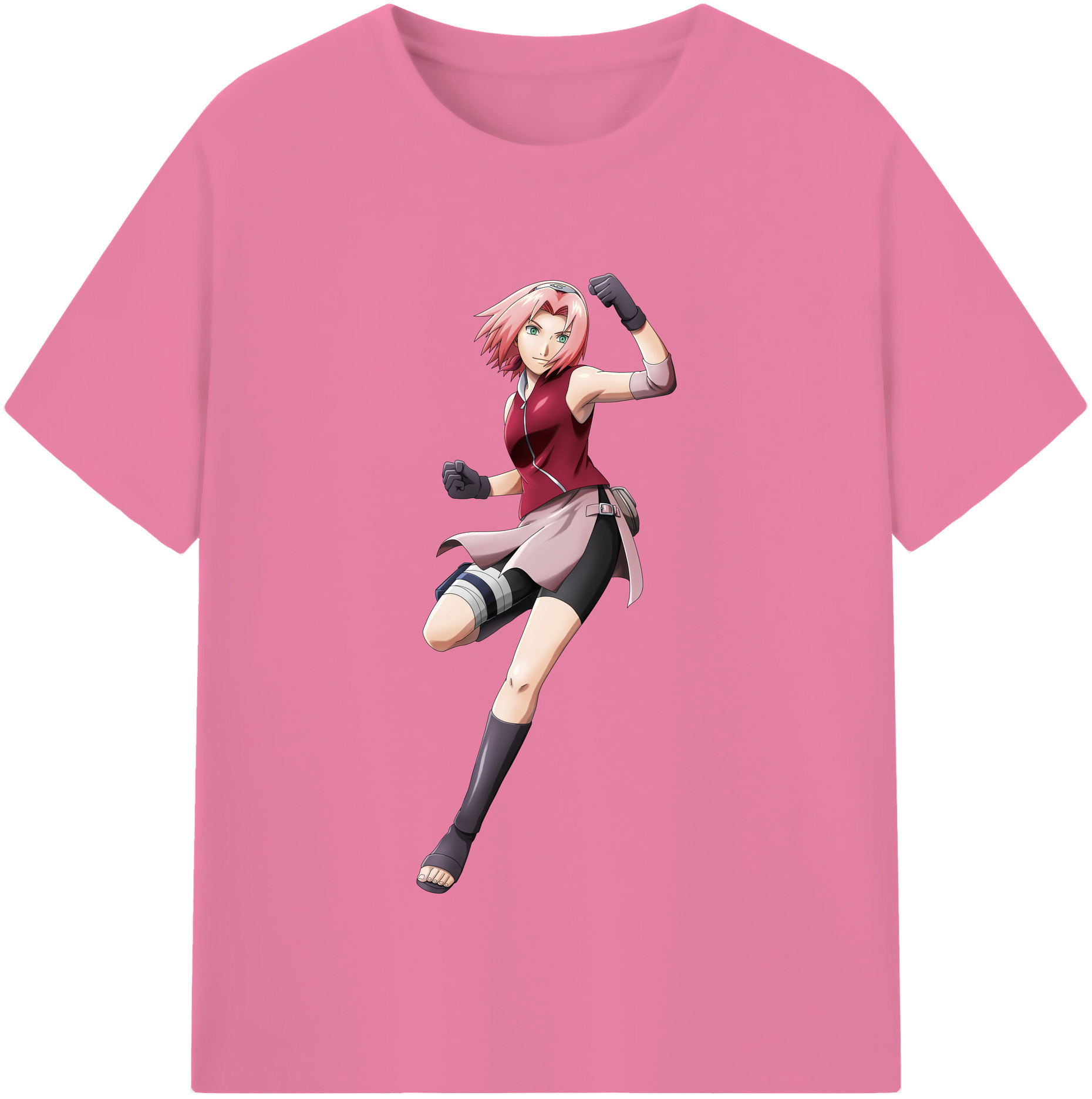 （画像用） NARUTO -ナルト- 春野サクラ Haruno Sakura 綿100％半袖Tシャツ（フロントプリント）